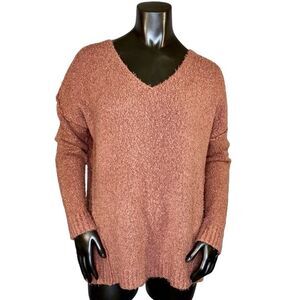 Willow & Wind Fluffy V Neck Sweater Women's Size Large
